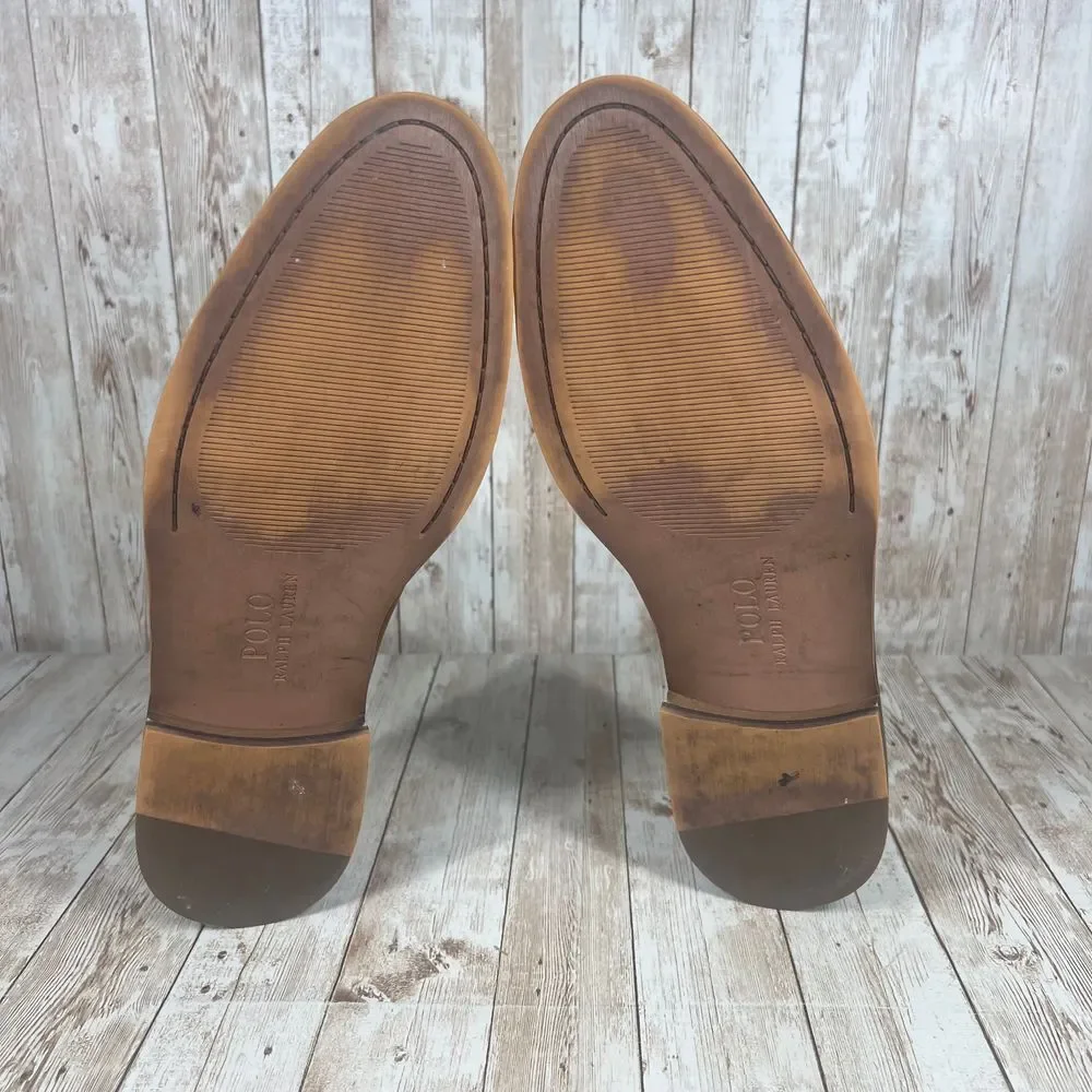 Polo Ralph Lauren long wingtip brown leather Oxford‎ Mens 11.5